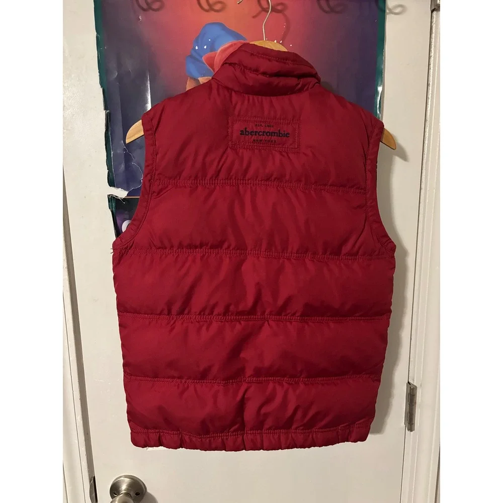 Abercrombie Kids Red Kempshall Puffer Vest Boys Size Large Quilted Sleeveless